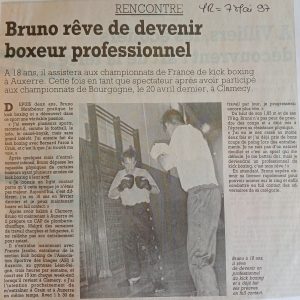 1997 : Bruno souhaite devenir un professionnel du kick boxing